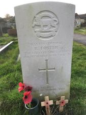 The grave of Corporal R Foster, The Leicestershire Regiment, died 3rd September 1940, age 28