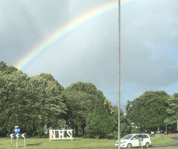 A rainbow over the Rainbow Roundabout!