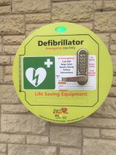 The Defibrillator on the wall of the Tanyard Toilets